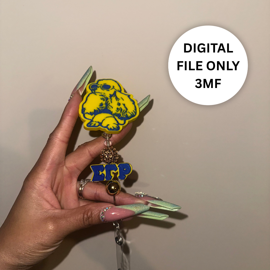 Blue & Yellow Badge Reel – Digital 3MF File Only