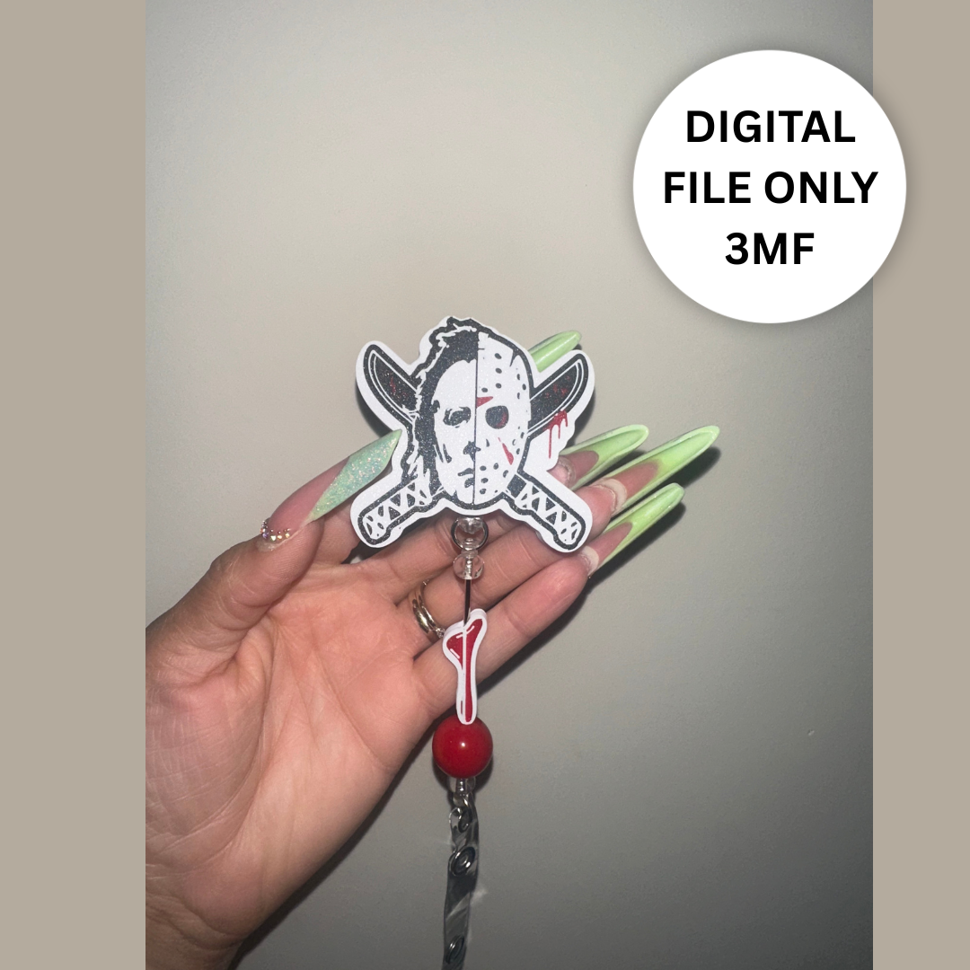 Double Horror Mask (Jas & Mike) Badge Reel – Digital 3MF File Only