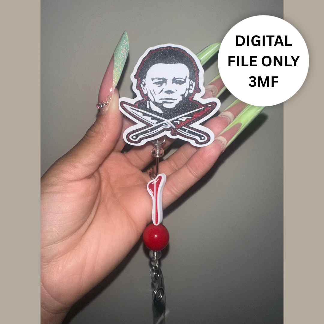 Mike Horror Mask Badge Reel – Digital 3MF File Only