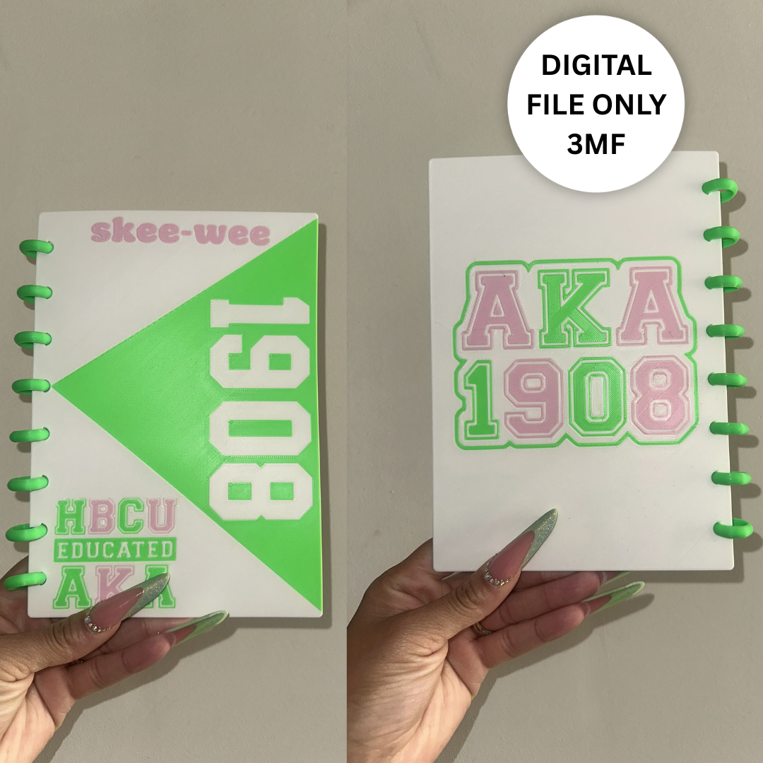 Pink & Green 3D Refillable Notebook – Digital 3MF File Only