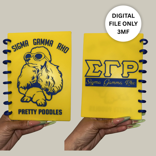 Blue & Yellow 3D Refillable Notebook – Digital 3MF File Only