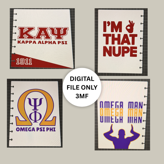 3D Refillable Fraternity Greek Notebook Bundle – Digital 3MF Files Only