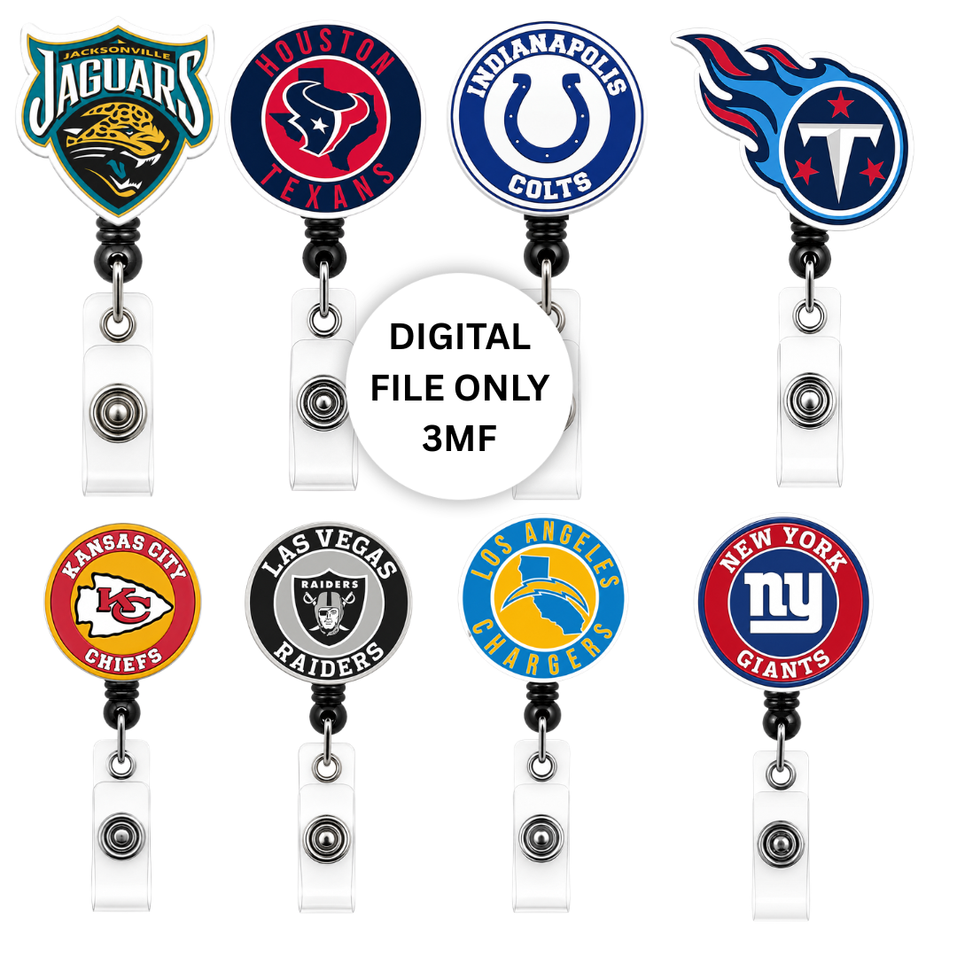 NFL Badge Reels Bundle (All teams included) – Digital 3MF File Only